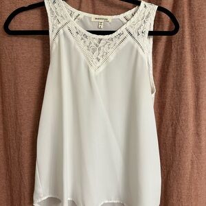 Monteau Women's White Lace Top